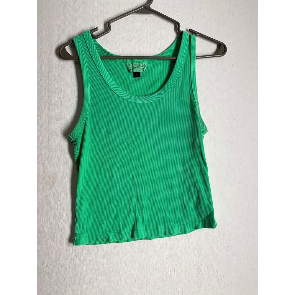 Universal Thread Green Ribbed Tank Top Womens Medium Scoop Neck Sleeveless Tee